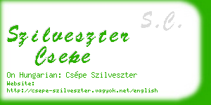 szilveszter csepe business card
