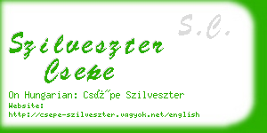 szilveszter csepe business card